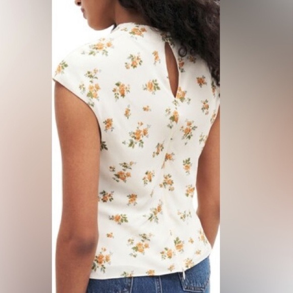 Reformation Bettie floral print high neck top size 10 zip back closure - Picture 2 of 16